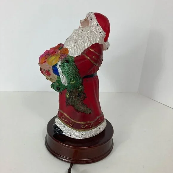 Vintage Merck 1997 Old World Christmas Handpainted Glass Bountiful Santa Light 6
